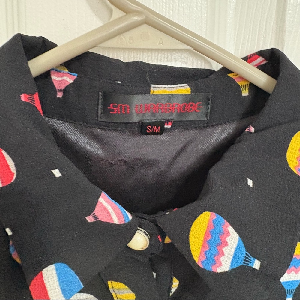 SM Wardrobe Hot Air Balloon Print Collar Sleeveless Dress - Picture 5 of 9
